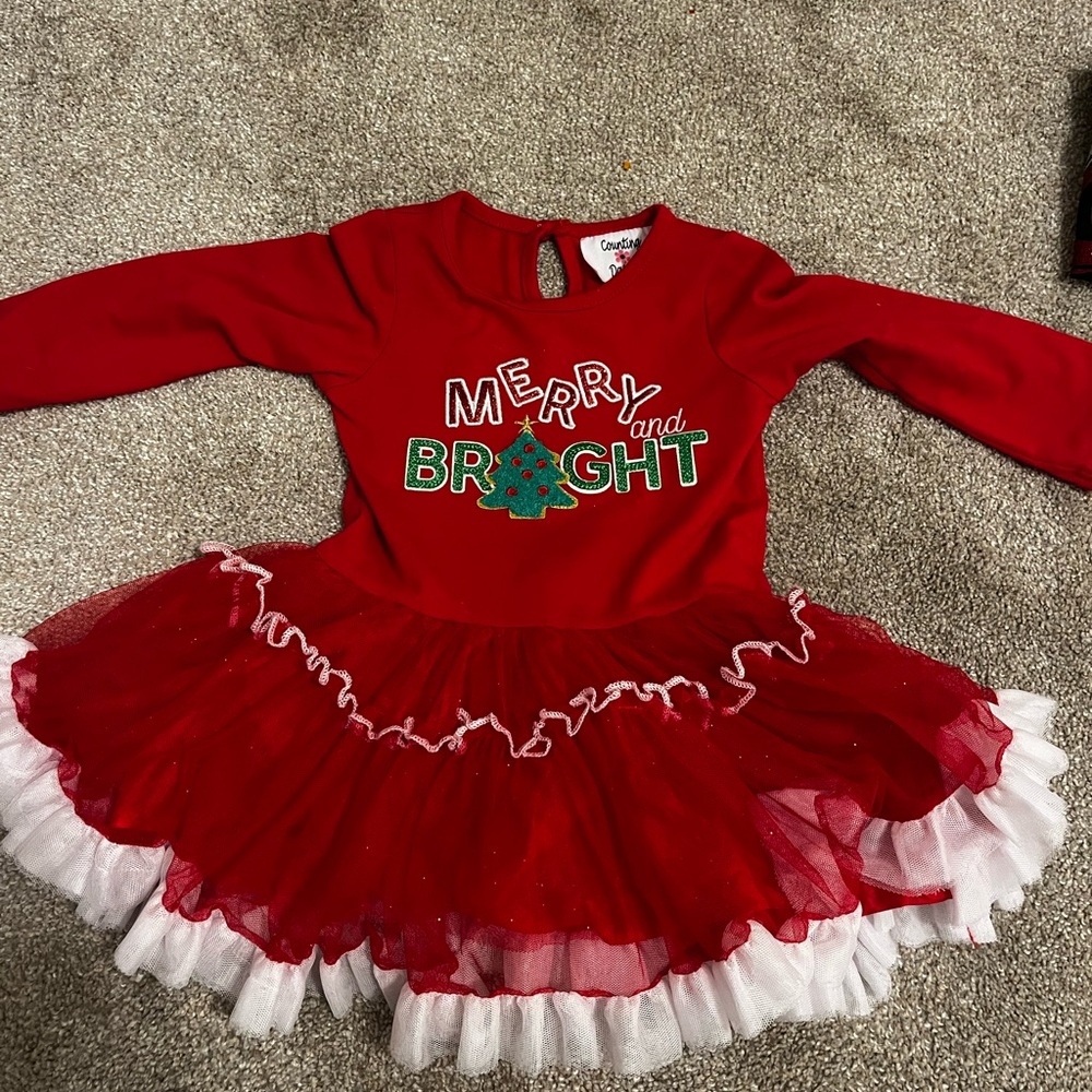 Red and White Merry and Bright Kids Costume